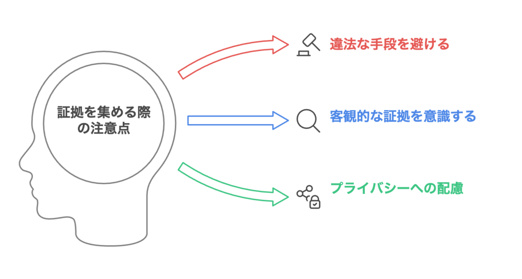 証拠を集める際の注意点